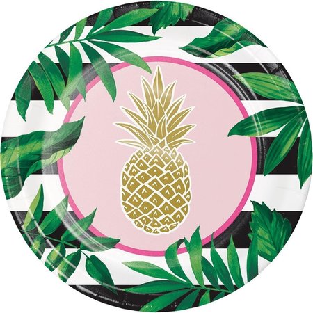 COOLCOLLECTIBLES Pineapple 9 in. Lunch Plate - 8 Piece CO1701222